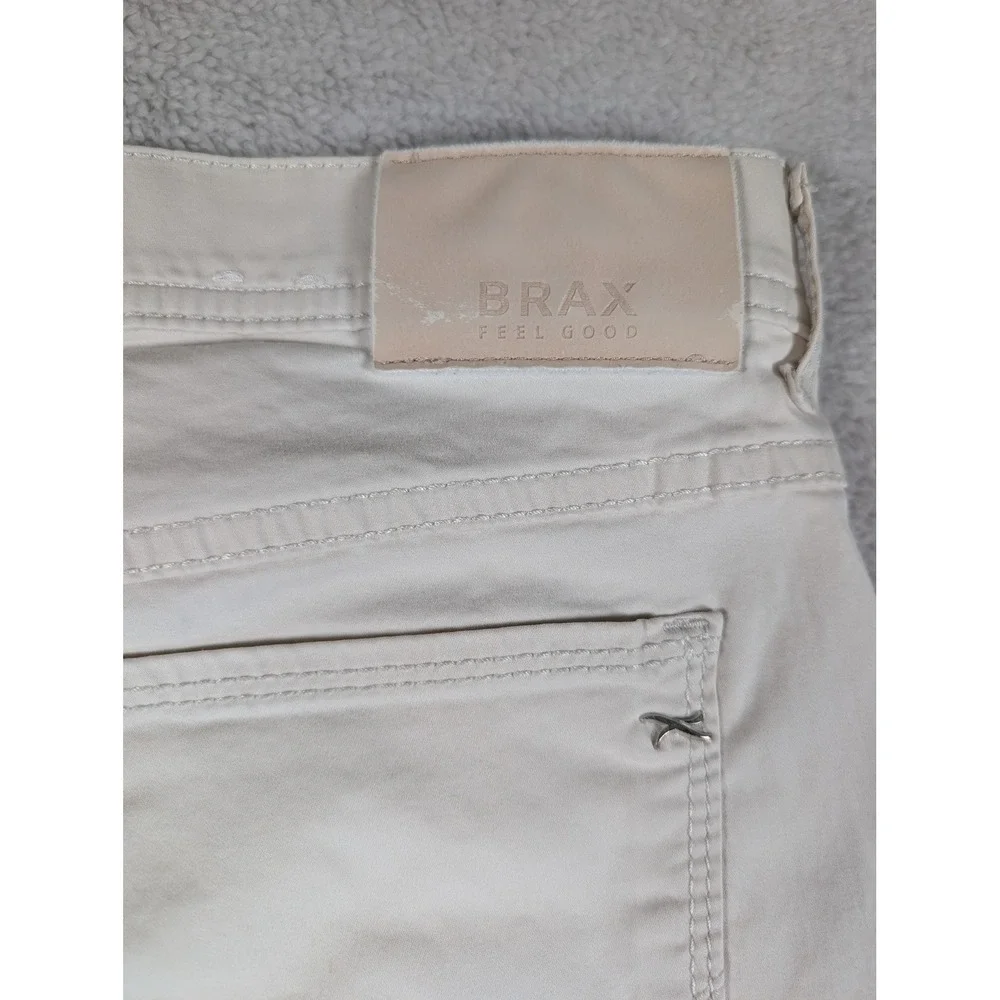 Brax Feel Good Style Cooper FA Mens Beige Straight Leg Pants 35x34 Stone 82-3408